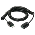 VIMAR - Cavo Prolunga Estensibile 3G0,75 5M Nero - Cordone Prolungatore 5 Metri H05Vvh8-F Spina 2P+T 10 A 250 V~ Presa Sicury Potenza 1300 W