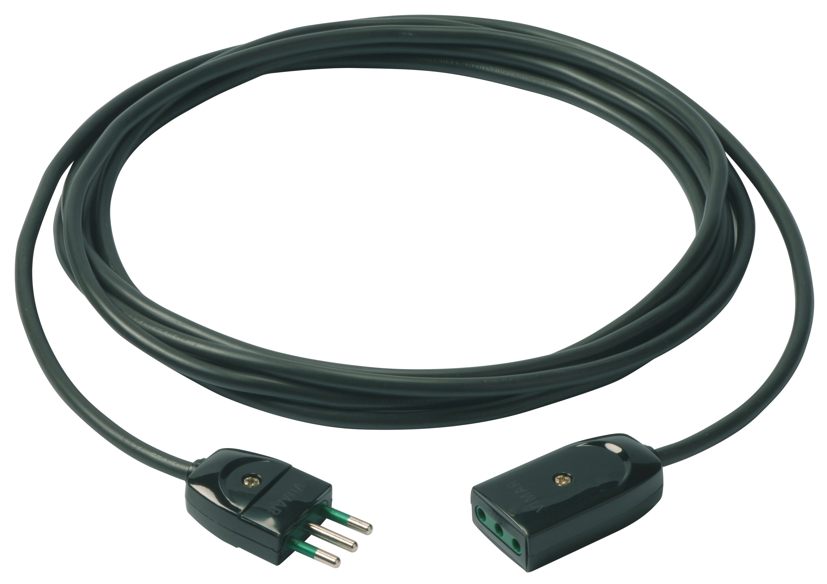 VIMAR - Cavo Prolunga 3G0,75 5M Nero - Cordone Prolungatore Lineare 5 Metri H05Vv-F 2P+T 10 A 250 V~ Sicury Potenza 2300 W