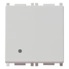 VIMAR - Invertitore 1P 16Ax 2M Silver Illuminabile Tasto Sostituibile 250V 2 Moduli 200W Lampade Alimentatore Integrato