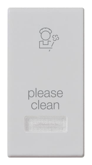 VIMAR - Tasto Intercambiabile 1 Modulo con Diffusore Illuminabile Simbolo Please Clean Silver