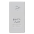 VIMAR - Tasto Intercambiabile 1 Modulo con Diffusore Illuminabile Simbolo Please Clean Silver