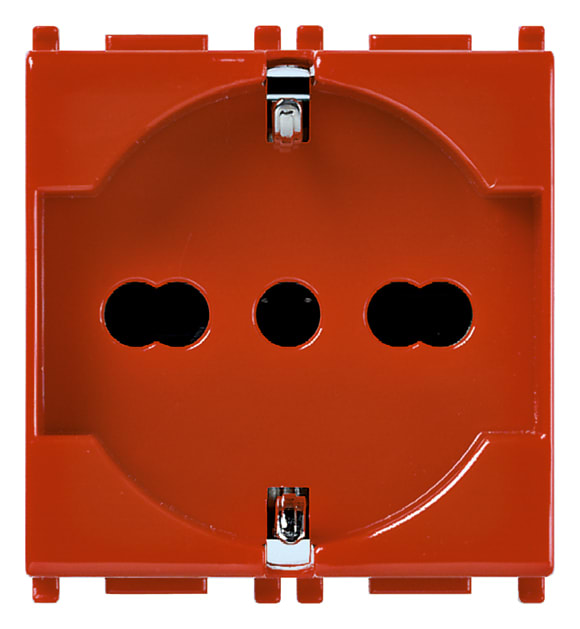 VIMAR - Presa Universale Rosso Sicury 2P+T 16A 250V~ Standard Italiano P40 - 2 Moduli