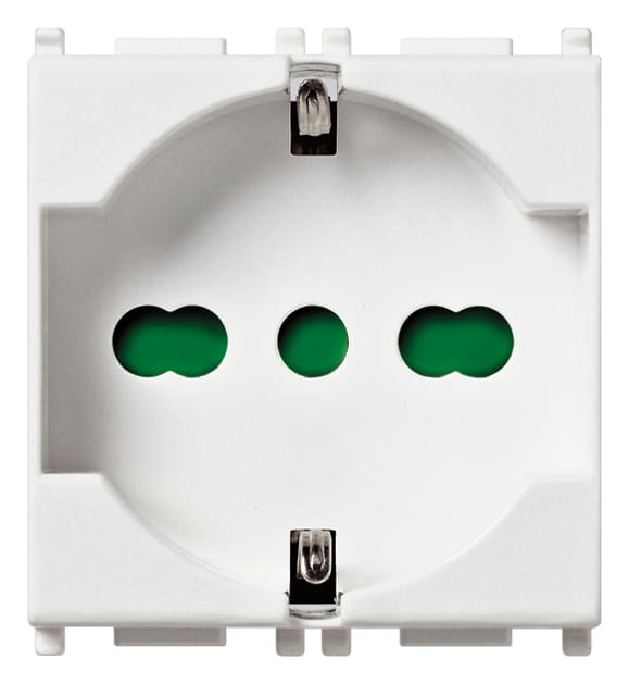 VIMAR - Presa Universale Bianco Sicury 2P+T 16A 250V~ Standard Italiano P40 - 2 Moduli