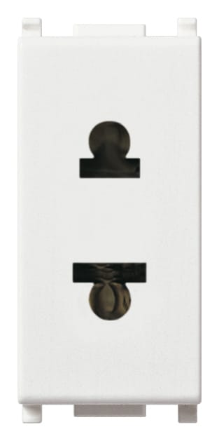 VIMAR - Presa Standard Euroamericano 2P 16A Bianco con Spinotti Paralleli Ø4,8mm