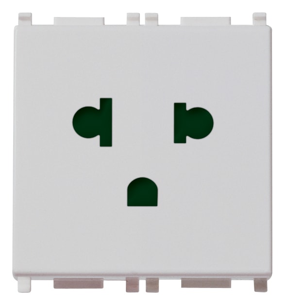 VIMAR - Presa Sicury 2P+T 16A Standard Euroamericano Polarizzato Silver - 2 Moduli