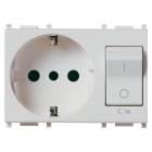 VIMAR - Presa Sicury 2P+T 16A Standard Italiano Tipo P30 Interbloccata Interruttore Automatico Magnetotermico 1P+N C16 230V 50Hz P.I. 3000A Silver 3 Moduli