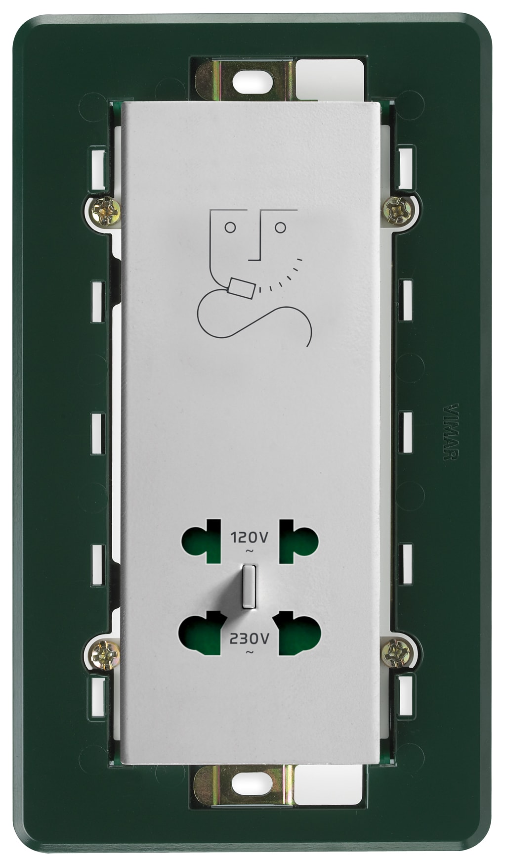 VIMAR - PRESA PER RASOIO VERTICALE 230V SILVER