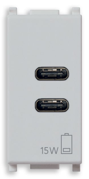 VIMAR - ALIMENTATORE USB C+C 15W 3A 5V 1M SILVER