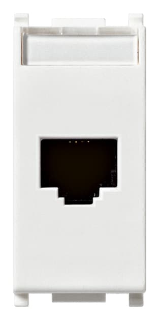 VIMAR - Presa RJ45 Bianco Cat6A UTP Netsafe - Connettore Universale T568A/B, 8 Contatti, Morsetti Ad Incisione Isolante