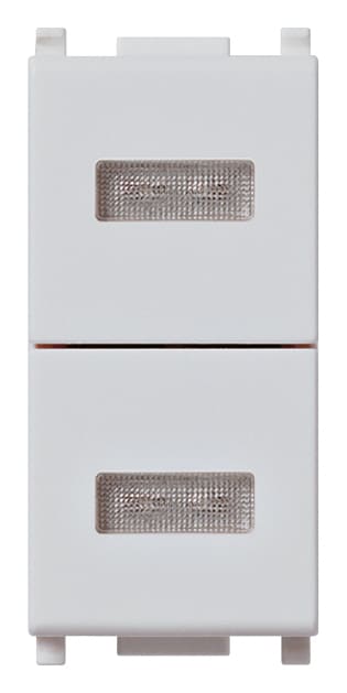 VIMAR - Doppia Spia Neutra Silver - Per 2 Unità Di Segnalazione E Diffusori.