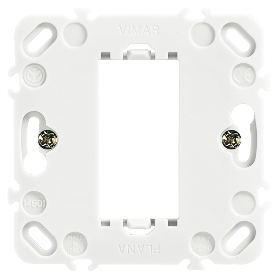 VIMAR - Supporto 1 Modulo con Griffe per Scatole Da Incasso Grigio Ø 60 Mm
