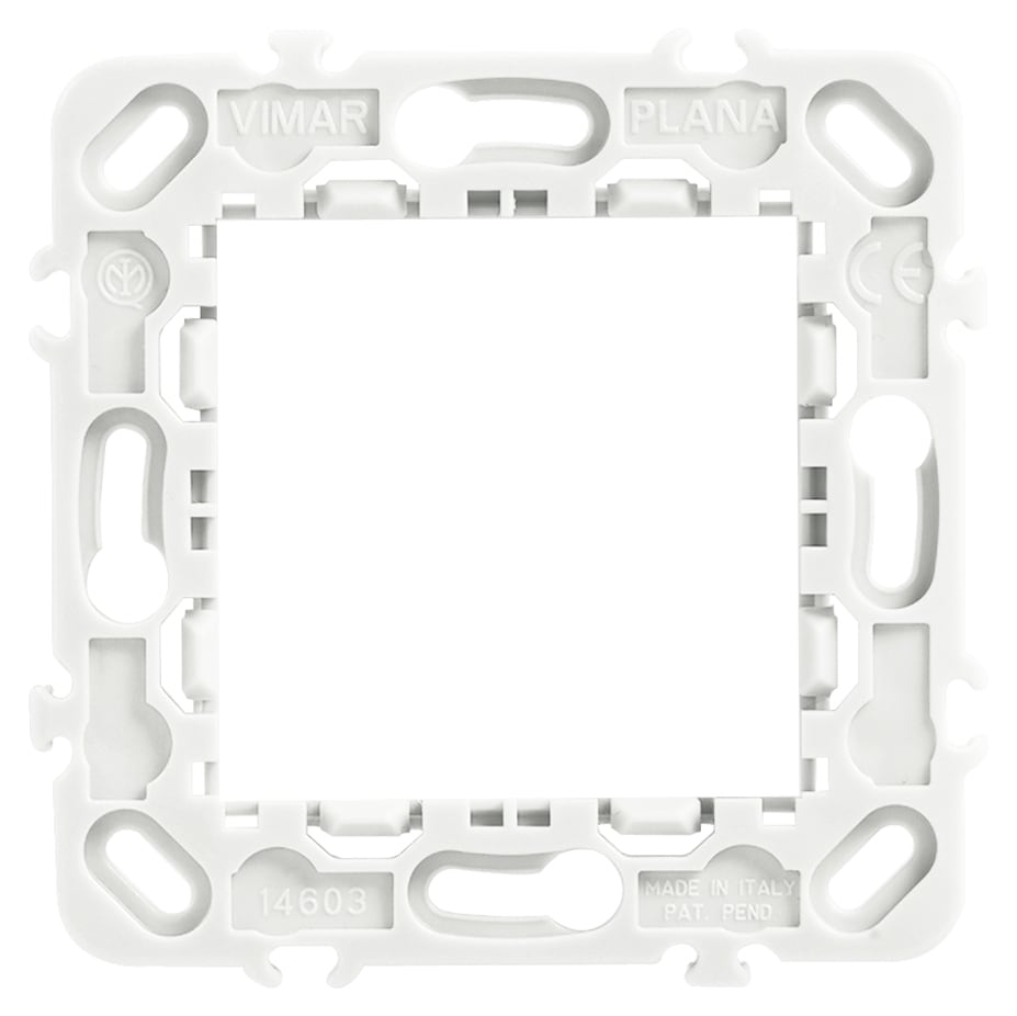 VIMAR - Supporto 2 Moduli Grigio per Scatole Incasso 60mm o 56x56mm con Interasse 71mm