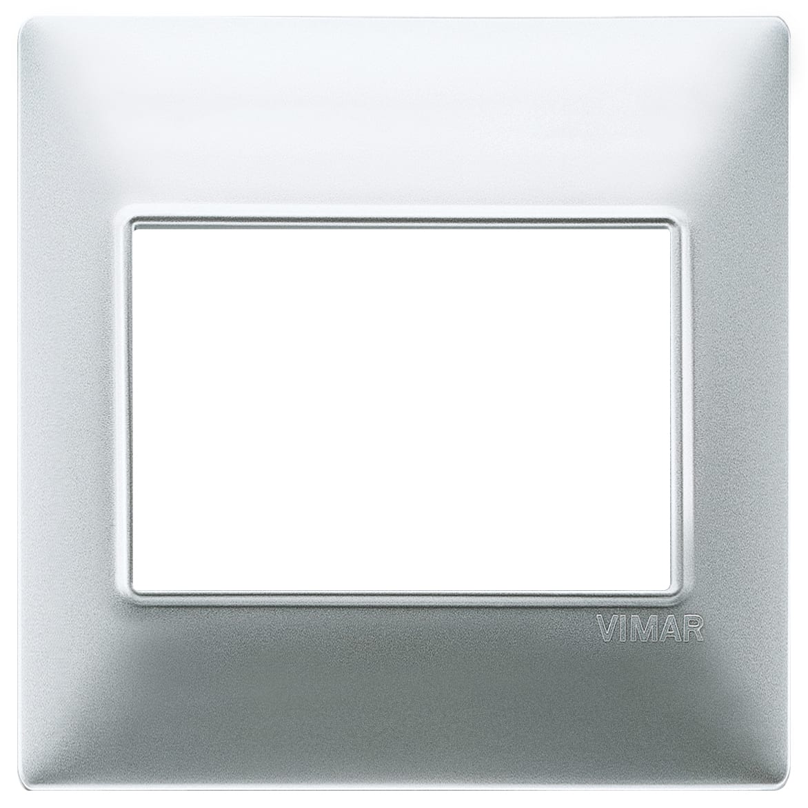 VIMAR - Placca 3 Moduli Tecnopolimero Vernice Argento Opaco