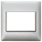 VIMAR - Placca 3 Moduli Tecnopolimero Silver - Materiale Elettrico