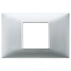 VIMAR - PLACCA 2M CENTRALI ARGENTO OPACO