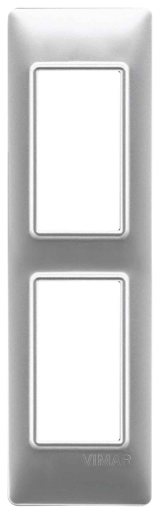 VIMAR - Placca 2 Moduli Tecnopolimero Silver per Pannelli