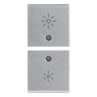 VIMAR - Due Mezzi Tasti 1M Dimmer Silver - Intercambiabili 1 Modulo, Simboli.