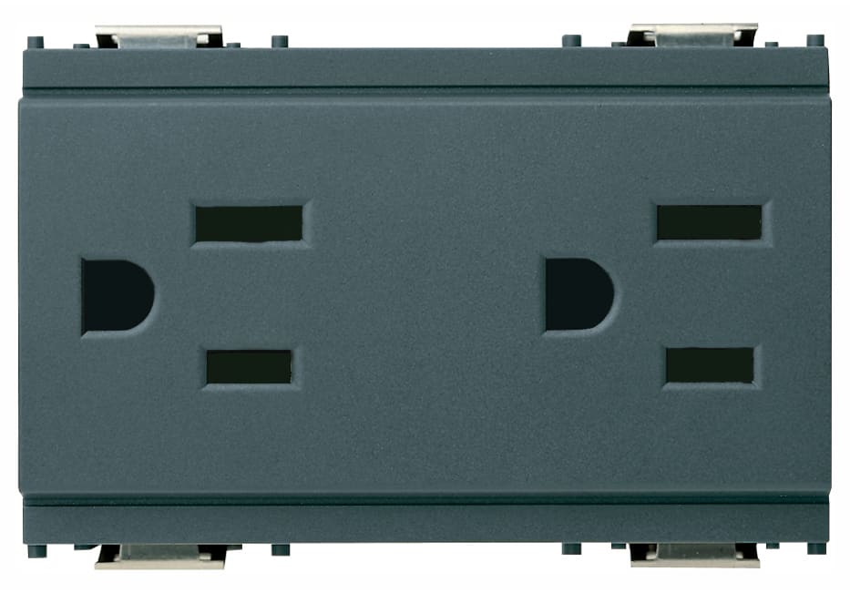VIMAR - DUE PRESE 2P+T 15A USA+SASO GRIGIO