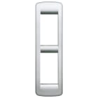 VIMAR - PLACCA RONDO 2M PANN.ARGENTO MET.