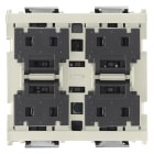 VIMAR - Comando 4 Pulsanti KNX Bianco - Apparecchio Indipendente, Standard KNX, Individuazione al Buio, Da Completare con Mezzi Tasti - 2 Moduli