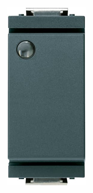VIMAR - Deviatore 1P 16Ax Luminoso Grigio per Unità di Segnalazione - Modulo Ridotto 200W con Alimentatore Integrato