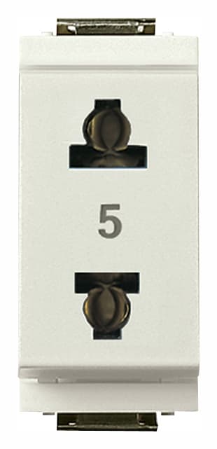 VIMAR - Presa Standard Euroamericano 2P 15A Bianco con Spinotti Paralleli Ø4,8Mm