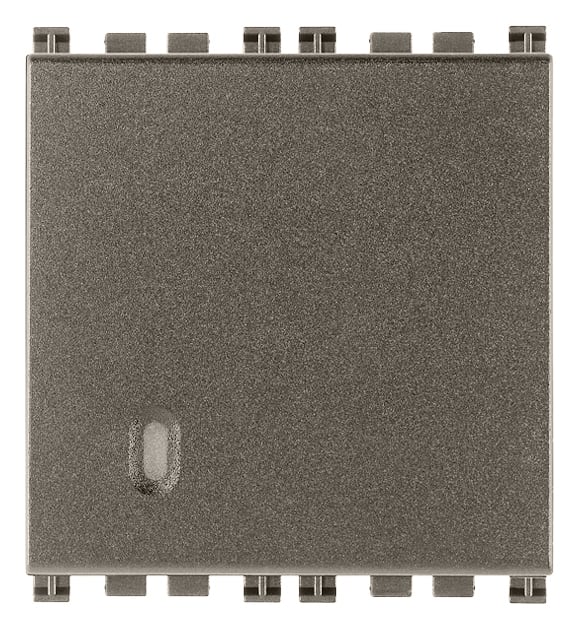 VIMAR - Deviatore 1P 20Ax 2M Metal Illuminabile Tasto Sostituibile 2 Moduli 250W Lampade Alimentatore Integrato