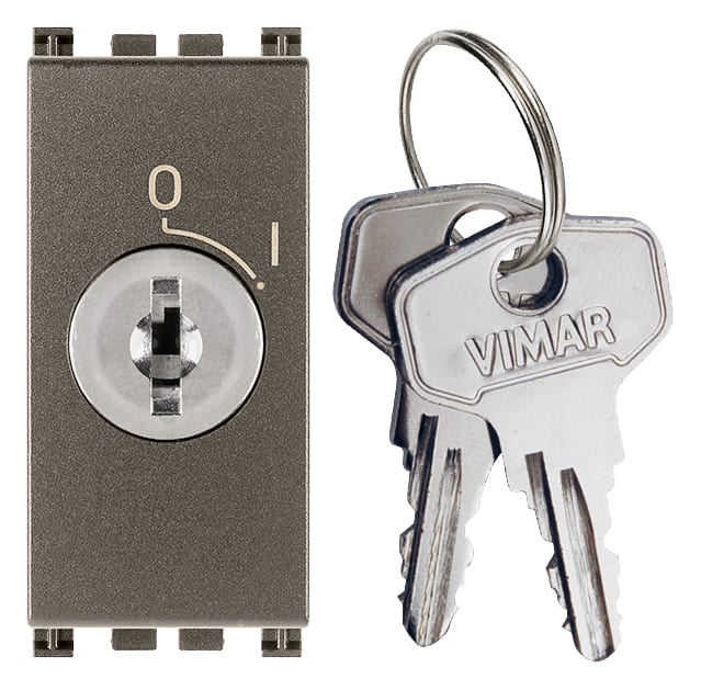VIMAR - Pulsante 2P 16A + Chiave Unificata Metal 250V~ Estraibile Solo Posizione O