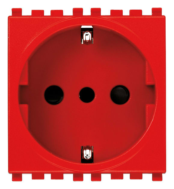 VIMAR - Presa Sicury 2P+T 16A 250V Standard Italiano Tipo P30 Rosso - 2 Moduli