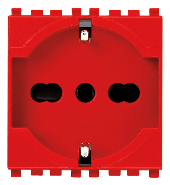 VIMAR - Presa Universale Rosso Sicury 16A 250V Standard Italiano P40 - 2 Moduli