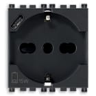 VIMAR - Presa Universale con USB C Grigio Sicury Standard Italiano P40 16A 250V~ 15W 3A 5V 1 Uscita Tipo C Dispositivi Elettronici 2 Moduli