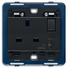 VIMAR - PRESA 2P+T 13A BS+INT.ROSSO+USB C GRIGIO