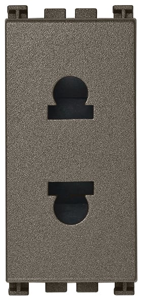 VIMAR - Presa Sicury 2P 16A Metal Standard Euroamericano Spinotti Piatti Paralleli Ø4,8Mm