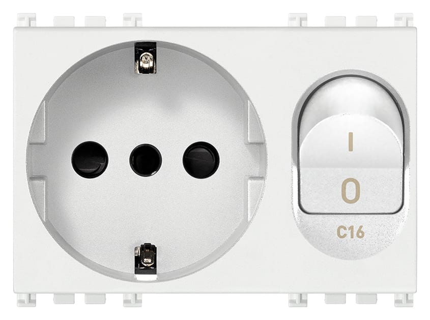 VIMAR - PRESA 2P+T 16A P30 INTB+MT C16 BIANCO