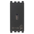VIMAR - Alimentatore USB C 5V 1,5A Grigio per Dispositivi Elettronici con Uscita Tipo C