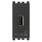 VIMAR - Unità di Alimentazione USB 5V 1,5A Grigio - Per Dispositivi Elettronici con Uscita USB Tipo A
