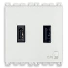 VIMAR - Alimentatore USB 15W 3A 5V Bianco per Tablet e Smartphone con Uscita Tipo A e Tipo C