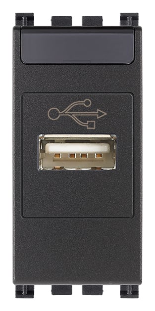 VIMAR - Presa USB Grigio Standard Morsetti Vite