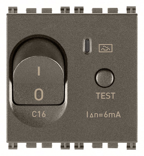VIMAR - Interruttore Automatico Magnetotermico Differenziale 1P+N C16 6Ma Metal 120-230V 50-60Hz 3000A 2 Moduli