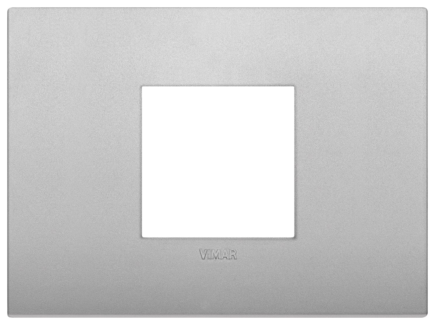 VIMAR - Placca Classic 2 Moduli Centrali in Tecnopolimero Silver Matt