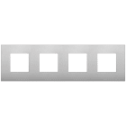 VIMAR - Placca 8M 2+2+2+2 Interasse 71 mm Silver Matt Tecnopolimero