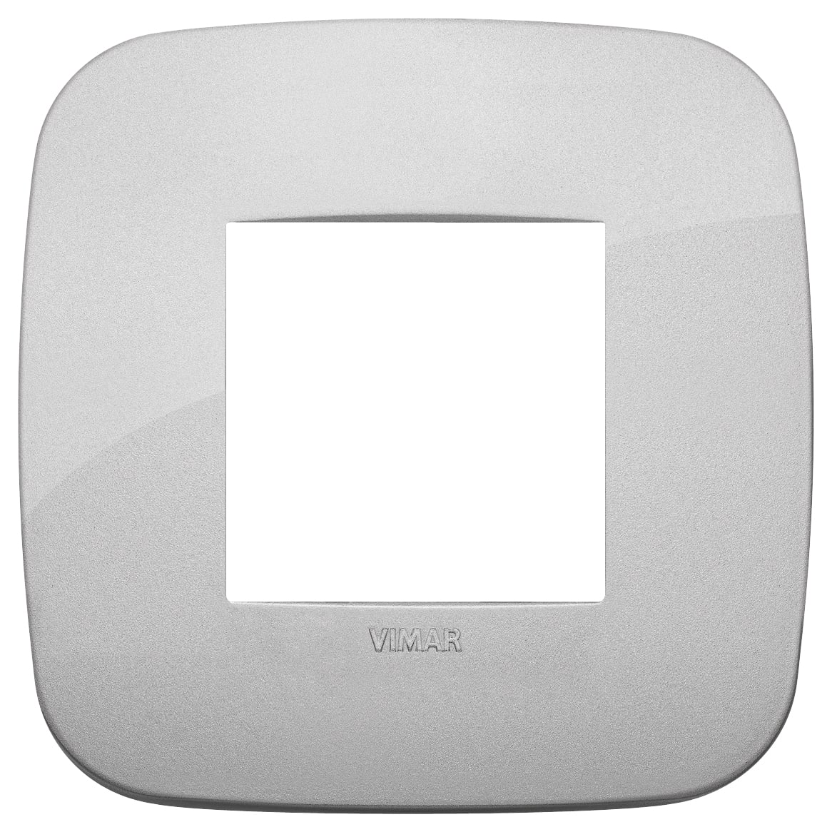 VIMAR - Placca Rotonda 2 Moduli in Tecnopolimero Argento