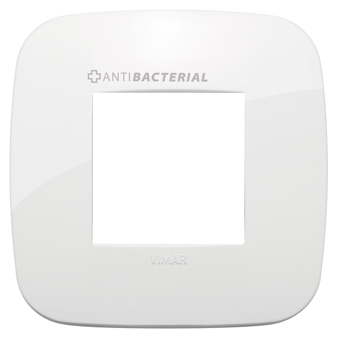 VIMAR - PLACCA ROUND 2M ANTIBATTERICO BIANCO