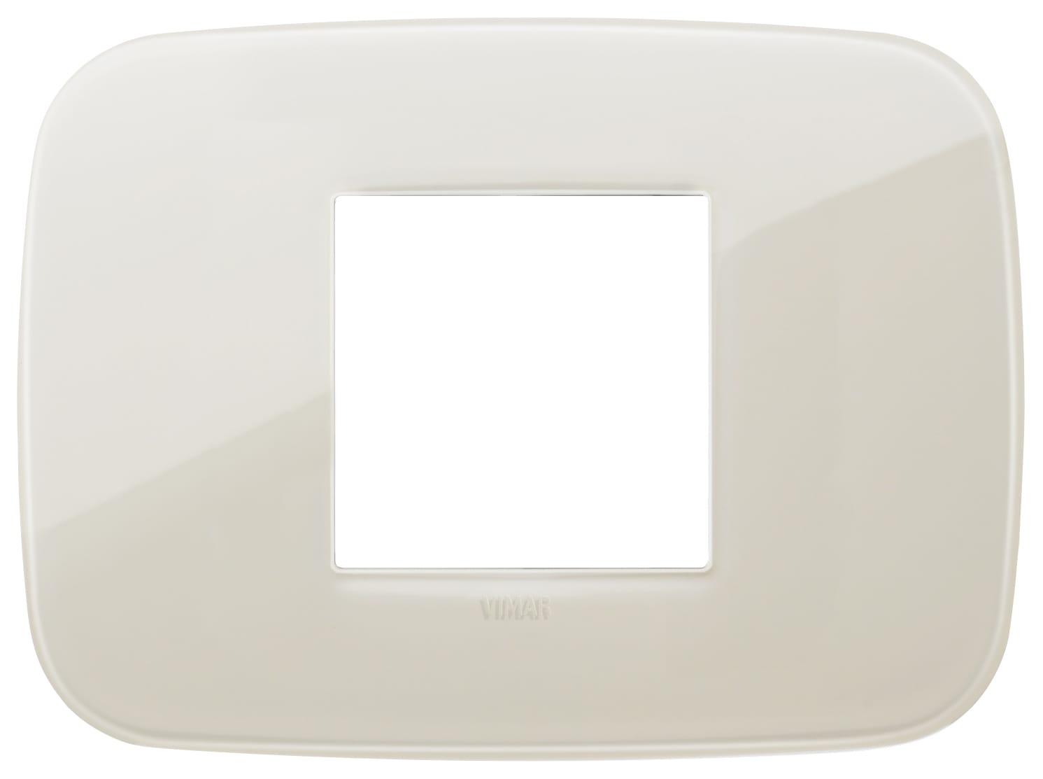 VIMAR - Placca tonda 2 moduli centrali in tecnopolimero avorio Reflex