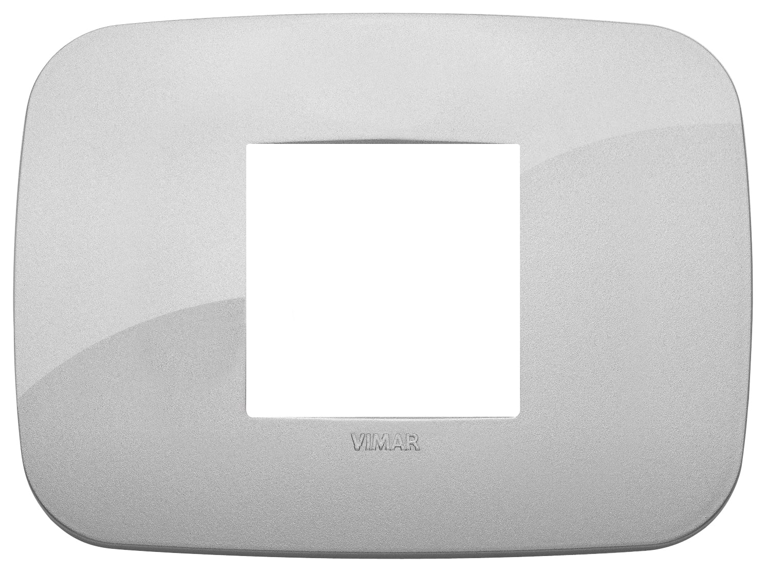 VIMAR - Placca Round 2 Moduli Centrali in Tecnopolimero Silver