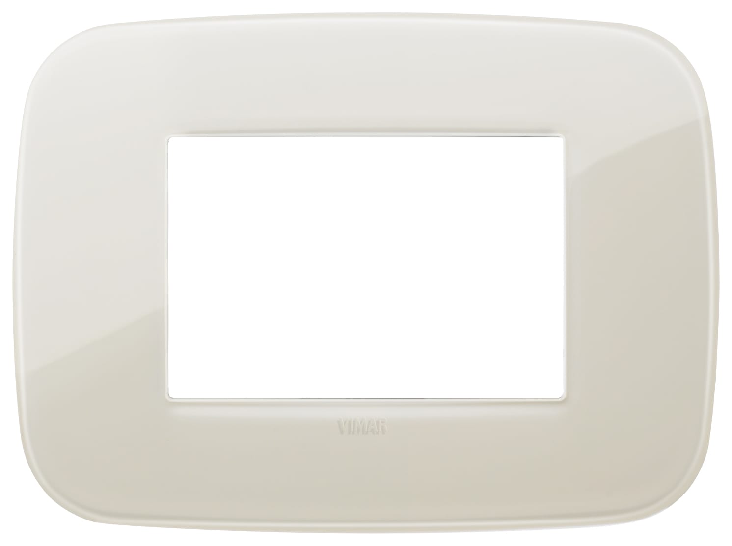 VIMAR - Placca tonda 3 moduli in tecnopolimero riflettente avorio