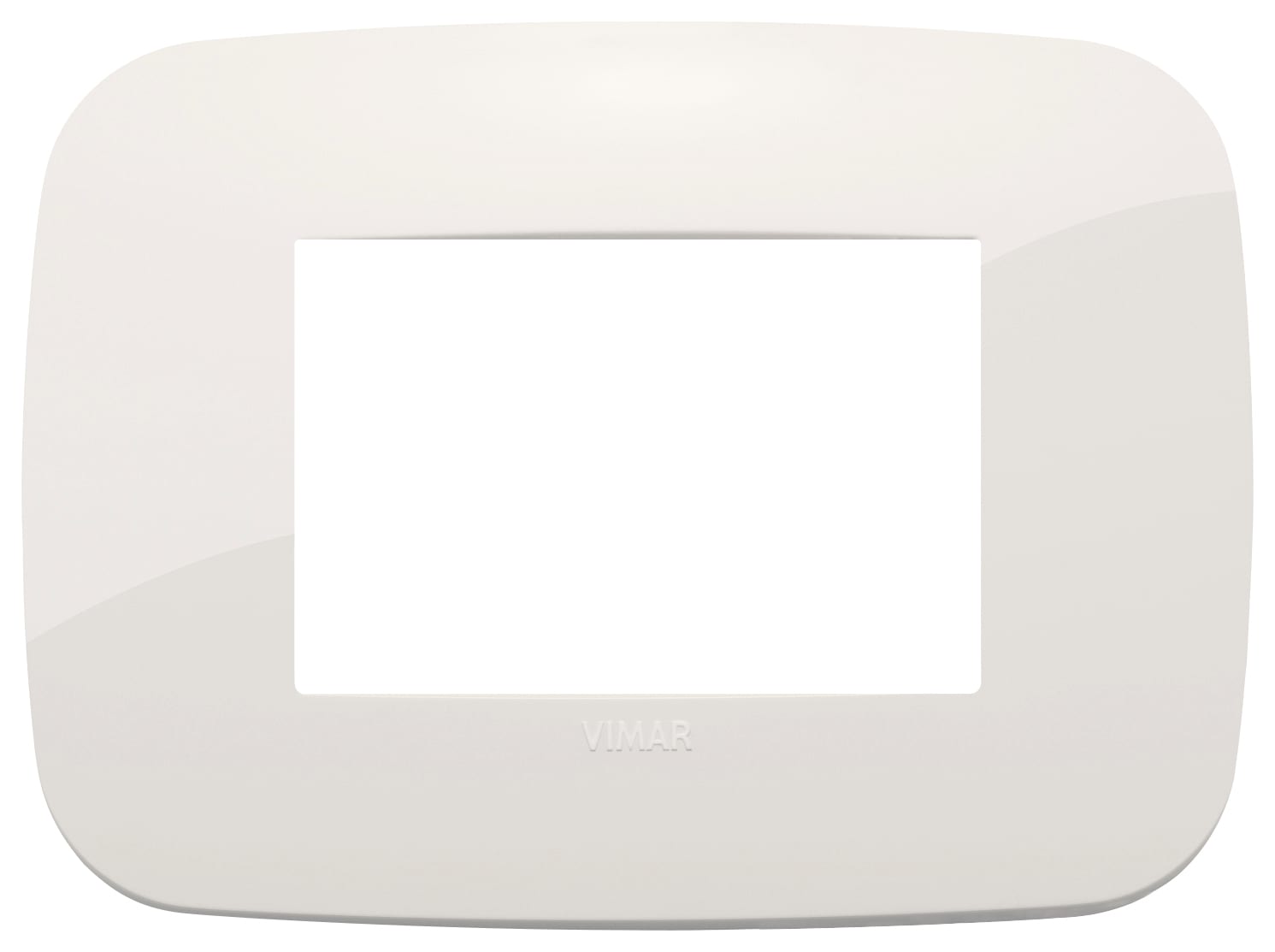 VIMAR - Placca tonda 3 moduli in tecnopolimero avorio
