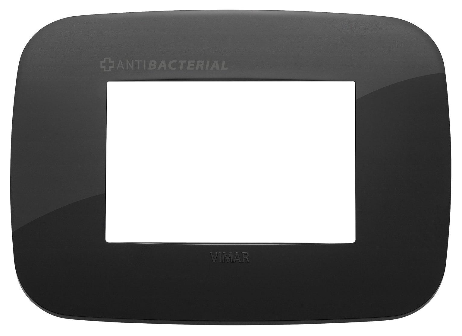VIMAR - PLACCA ROUND 3M ANTIBATTERICO NERO
