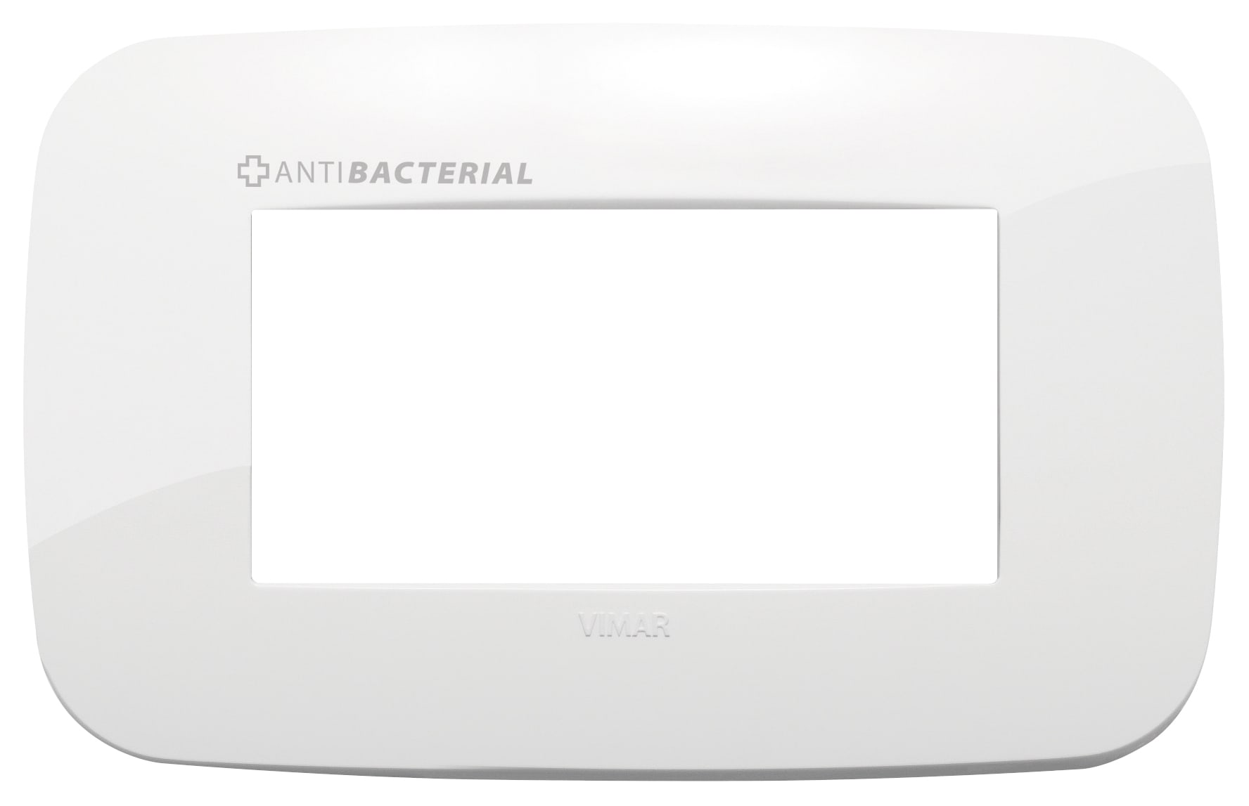 VIMAR - PLACCA ROUND 4M ANTIBATTERICO BIANCO