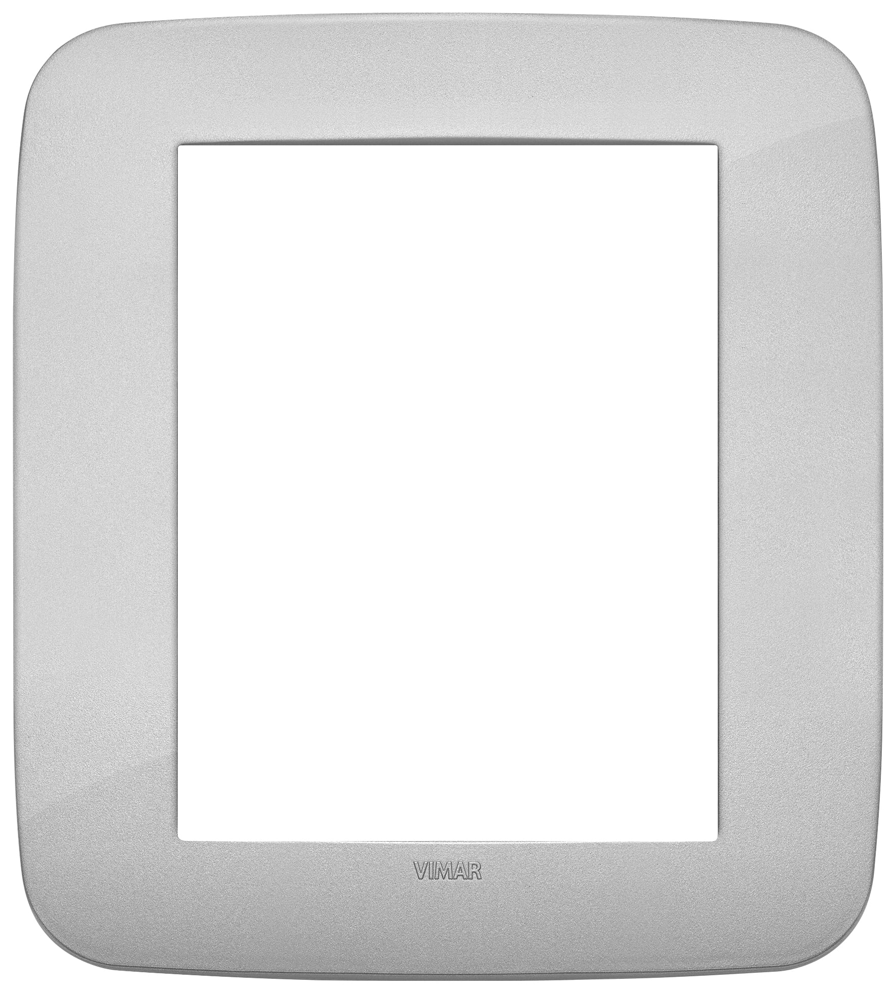 VIMAR - Placca tonda 8M argento moduli 4+4 tecnopolimero